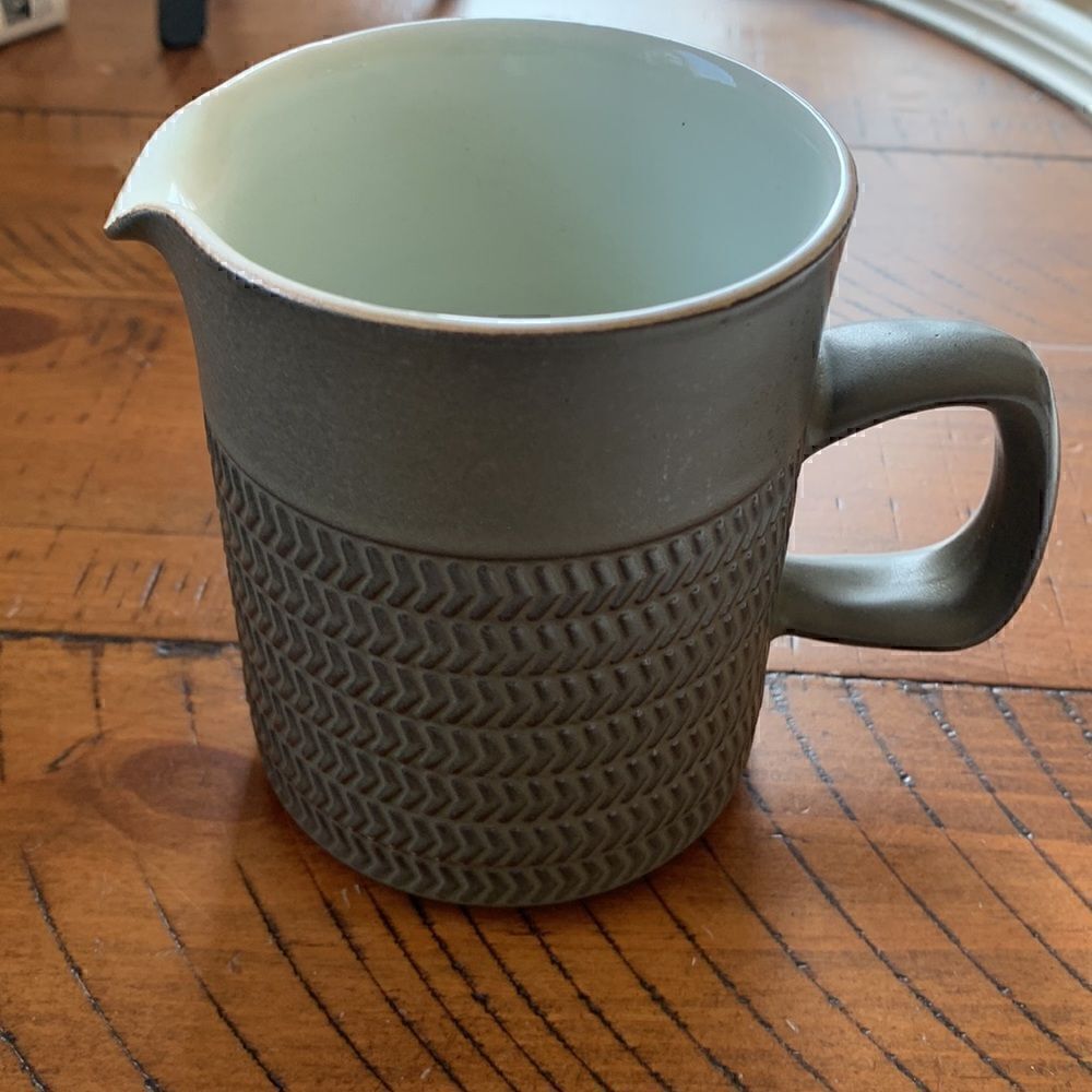 ‎DENBY Camelot Green Vintage Mid Century Cream Pitcher Made in England
